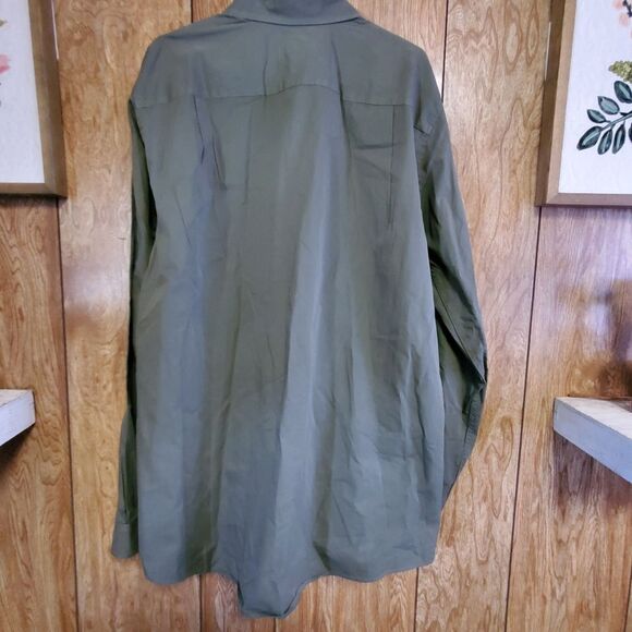 Eddie Bauer | Army Green Button Down Shirt | Size Tall XL - Picture 3 of 3